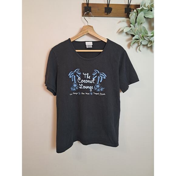 Sonoma Goods for Life Tops - Women's Beach Coconut Lounge Black & Blue Vintage Tee Sz L